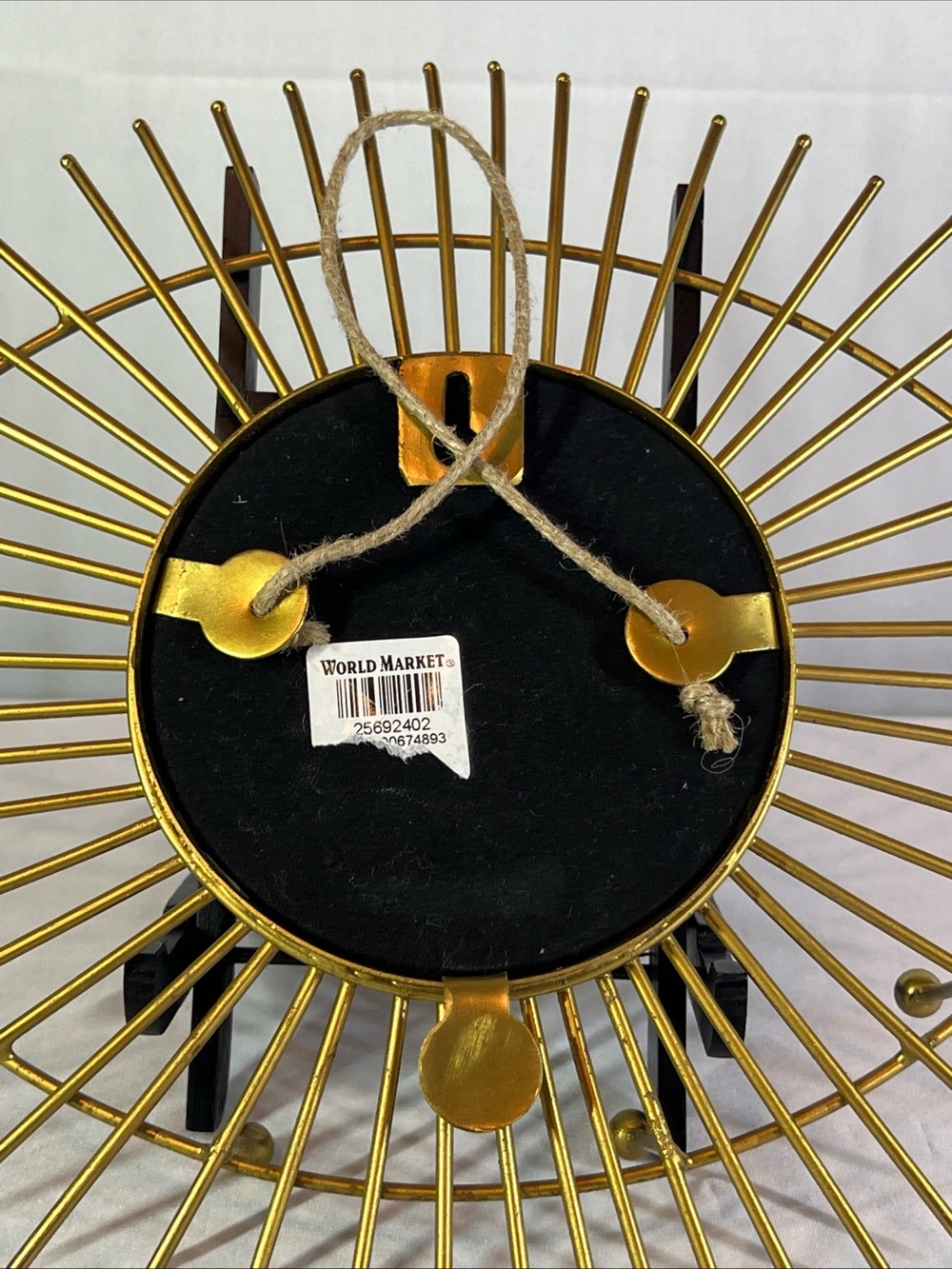 Cost Plus World Market Gold Eye-Shaped Sunburst Mirror Jewelry Holder - Picture 2 of 8